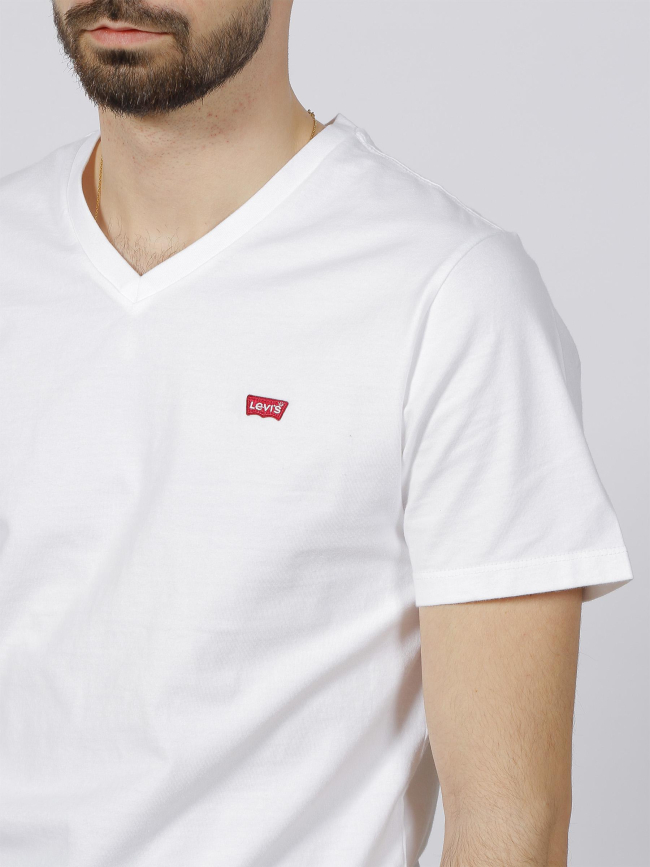 T-shirt original col v blanc homme - Levi's