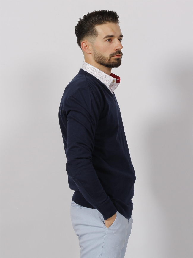 Pull fin folks bleu marine homme - Benson & Cherry