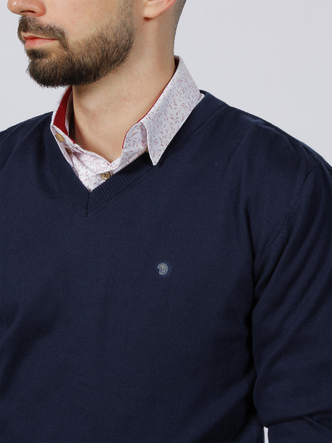 Pull fin folks bleu marine homme - Benson & Cherry