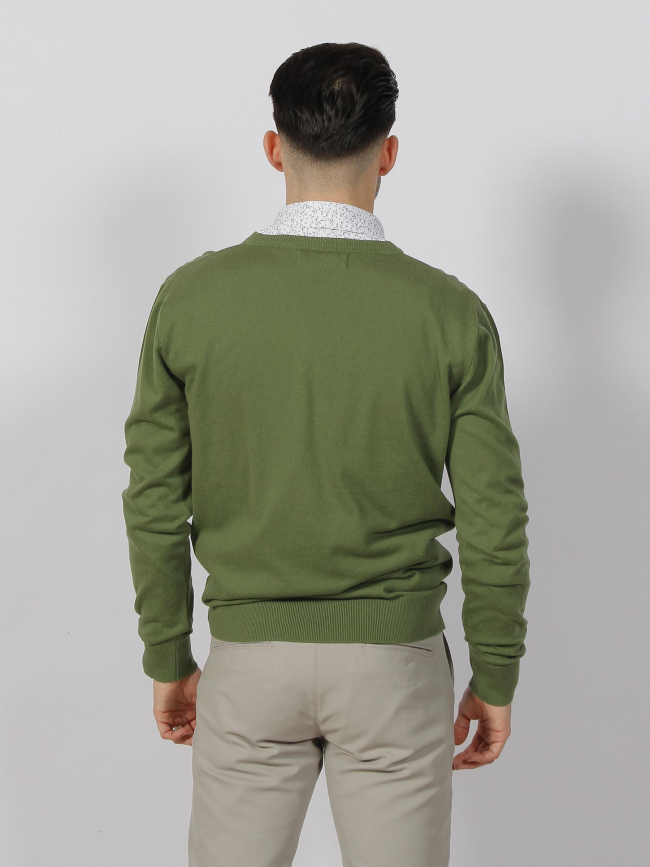 Pull col v folks vert homme - Benson & Cherry