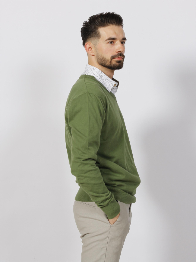 Pull col v folks vert homme - Benson & Cherry