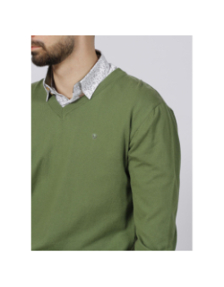 Pull col v folks vert homme - Benson & Cherry