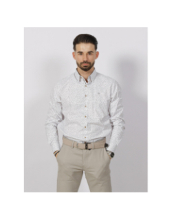 Chemise à imprimés last blanc kaki homme - Benson & Cherry