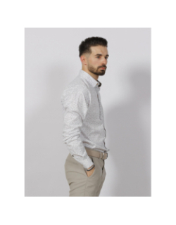 Chemise à imprimés last blanc kaki homme - Benson & Cherry