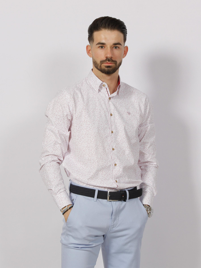 Chemise à imprimés signature last blanc homme - Benson & Cherry