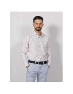 Chemise à imprimés signature last blanc homme - Benson & Cherry