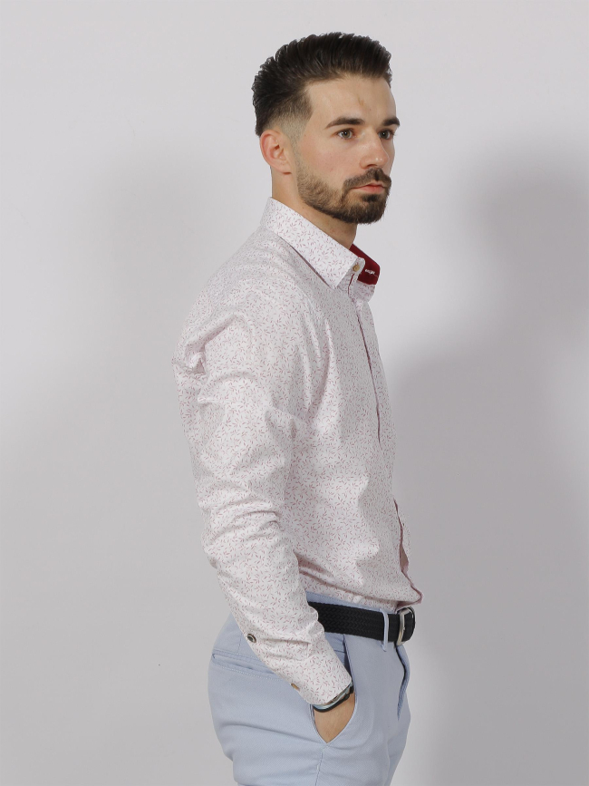 Chemise à imprimés signature last blanc homme - Benson & Cherry