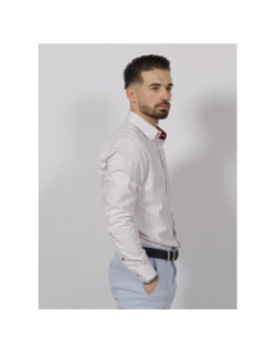 Chemise à imprimés signature last blanc homme - Benson & Cherry