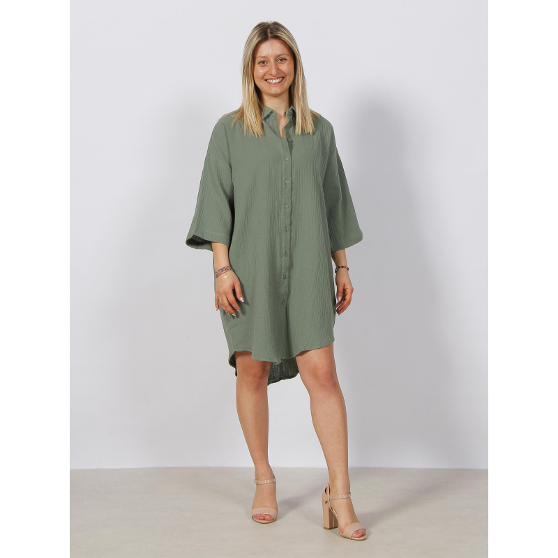 Robe chemise natali oversize kaki femme - Vero Moda