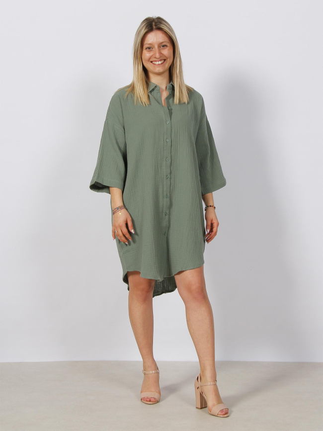 Robe chemise natali oversize kaki femme - Vero Moda