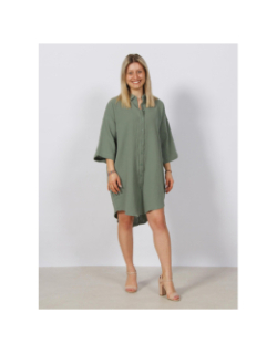 Robe chemise natali oversize kaki femme - Vero Moda