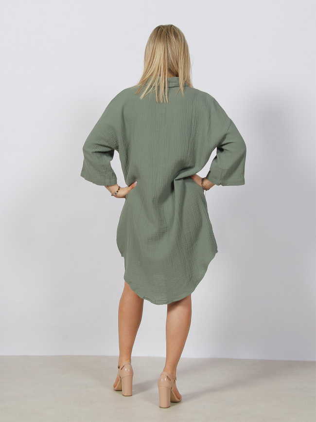 Robe chemise natali oversize kaki femme - Vero Moda