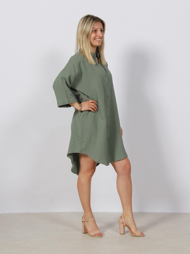 Robe chemise natali oversize kaki femme - Vero Moda