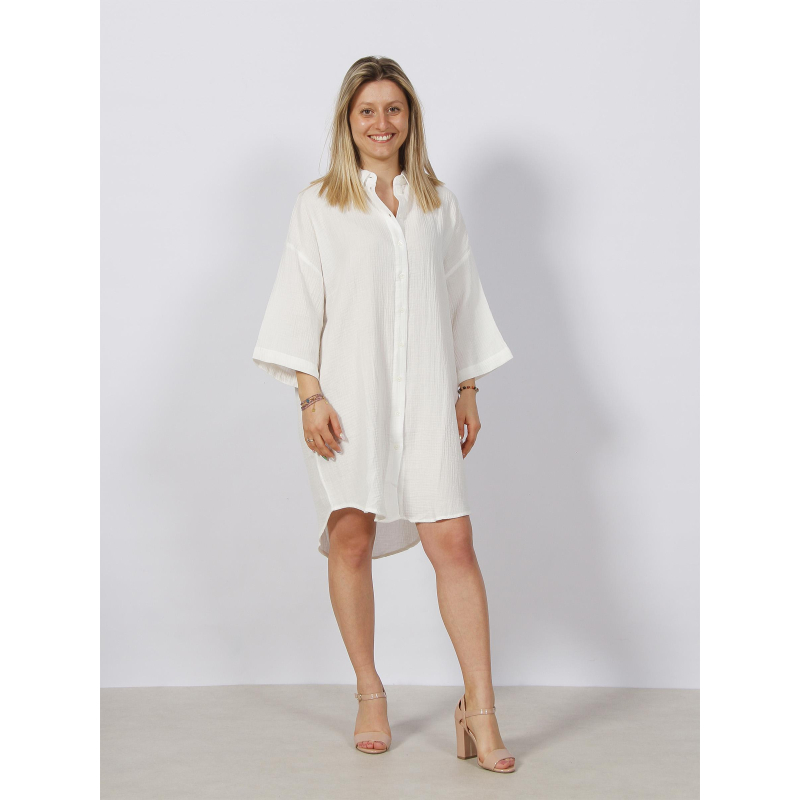 Robe chemise natali oversize blanc femme - Vero Moda