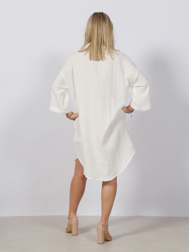 Robe chemise natali oversize blanc femme - Vero Moda