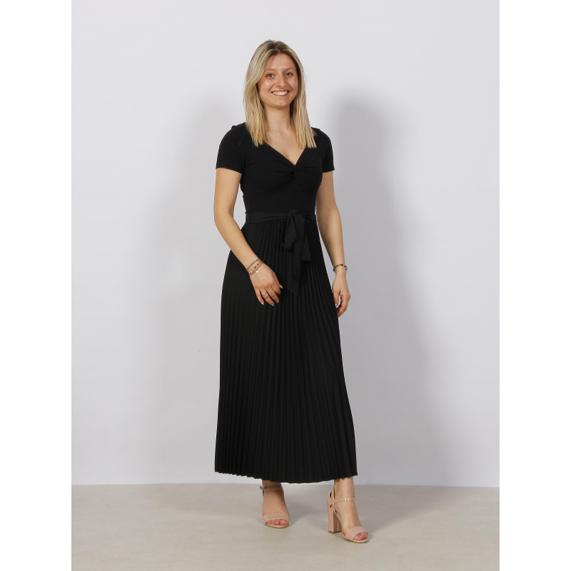 Robe midi plissée erynn noir femme - Guess