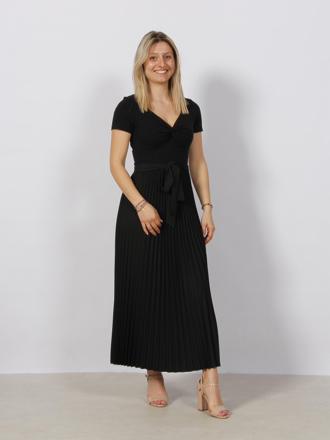 Robe midi plissée erynn noir femme - Guess