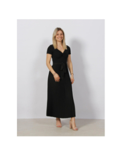 Robe midi plissée erynn noir femme - Guess