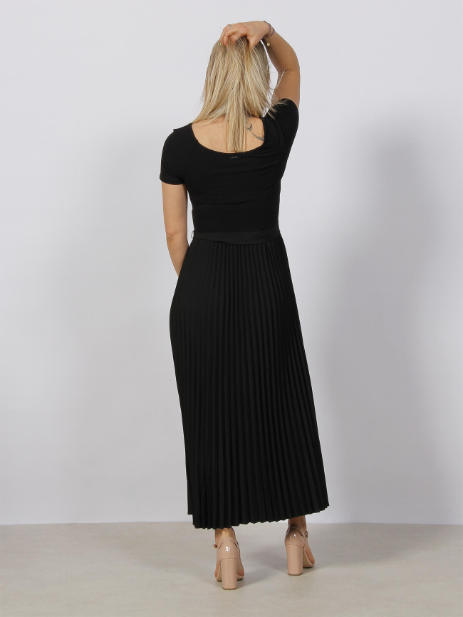 Robe midi plissée erynn noir femme - Guess