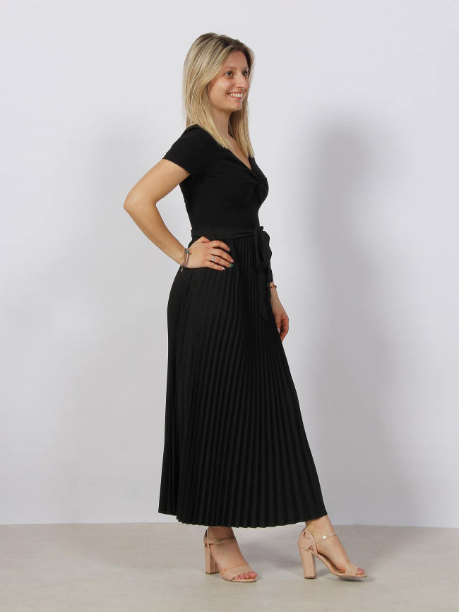 Robe midi plissée erynn noir femme - Guess