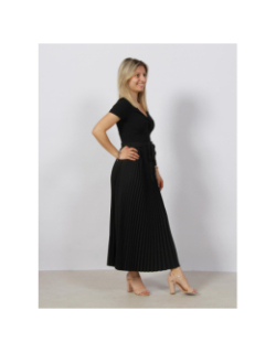 Robe midi plissée erynn noir femme - Guess