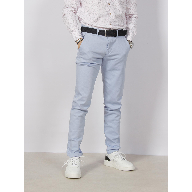 Pantalon chino slim perrebi bleu ciel homme - Izac