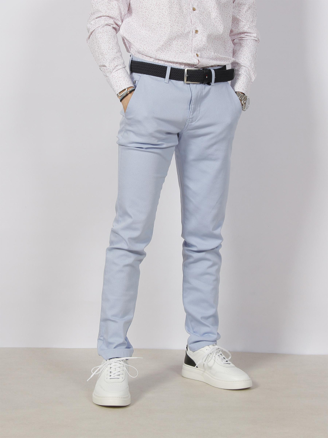 Pantalon chino slim perrebi bleu ciel homme - Izac