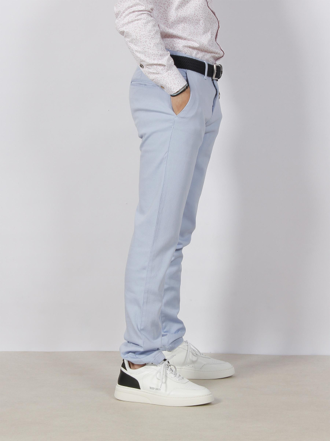 Pantalon chino slim perrebi bleu ciel homme - Izac