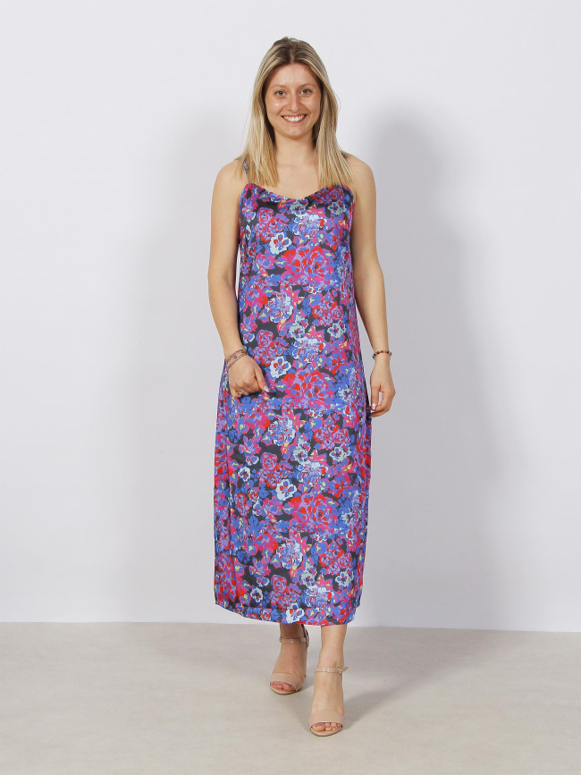 Robe midi à fleurs satin mayra multicolore femme - Only