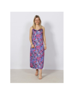 Robe midi à fleurs satin mayra multicolore femme - Only