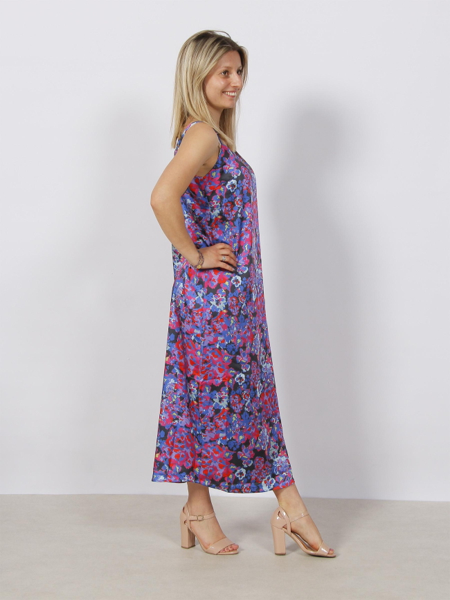 Robe midi à fleurs satin mayra multicolore femme - Only