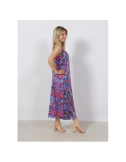 Robe midi à fleurs satin mayra multicolore femme - Only