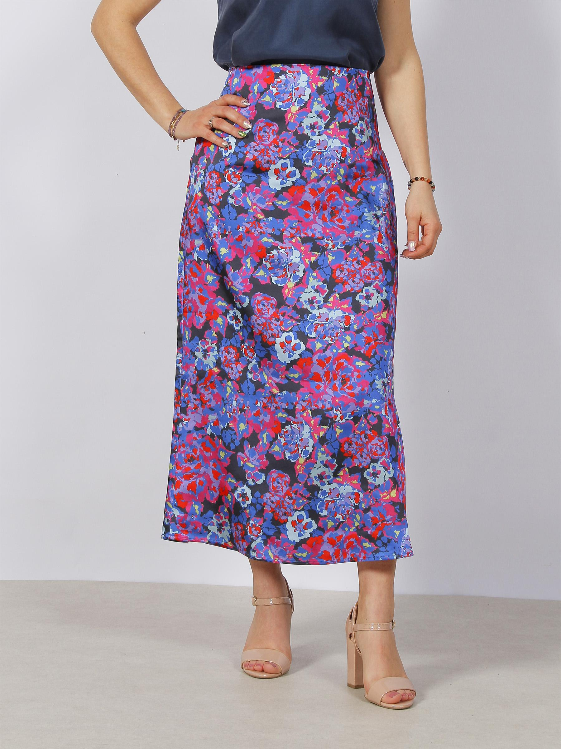 Jupe midi à fleurs satin mayra multicolore femme - Only