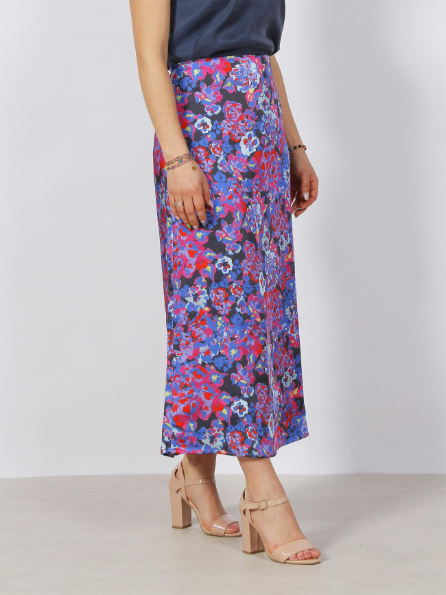 Jupe midi à fleurs satin mayra multicolore femme - Only