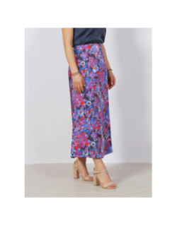 Jupe midi à fleurs satin mayra multicolore femme - Only