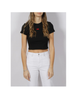 T-shirt crop deluisa noir femme - Hugo