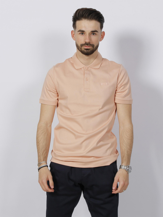 Polo smooth slim rose corail homme - Calvin Klein