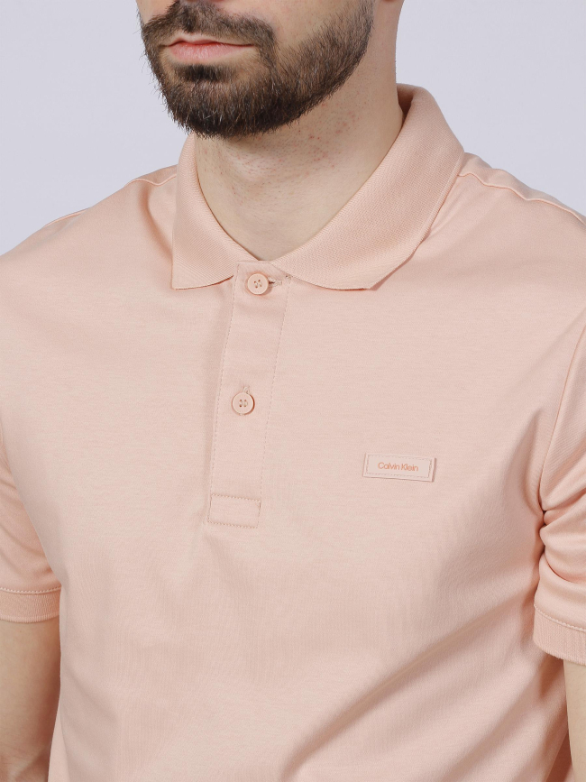 Polo smooth slim rose corail homme - Calvin Klein