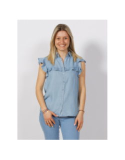 Débardeur chemisier ruffle bleu femme - Salsa