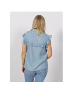 Débardeur chemisier ruffle bleu femme - Salsa