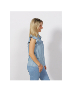 Débardeur chemisier ruffle bleu femme - Salsa
