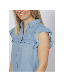 Débardeur chemisier ruffle bleu femme - Salsa