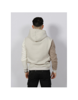 Sweat à capuche tricolore marron beige blanc - Project X Paris