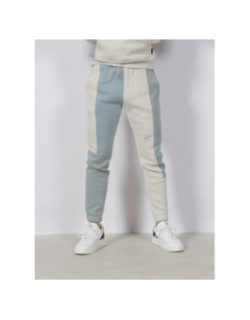 Jogging bicolore double logo beige bleu - Project X Paris