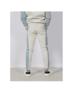 Jogging bicolore double logo beige bleu - Project X Paris