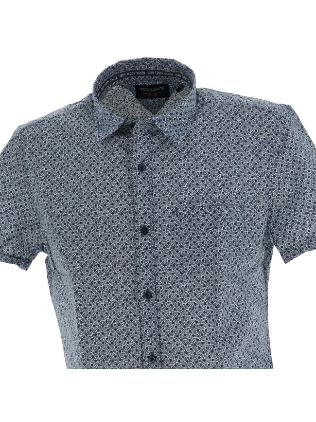 Chemise manches courtes austin bleu homme - Teddy Smith