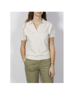 T-shirt polo relax beige femme - Tommy Hilfiger