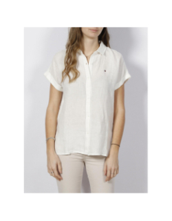 Chemise manches courtes lin blanc femme - Tommy Hilfiger