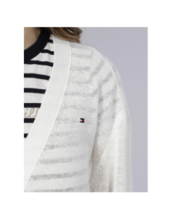 Gilet cardigan en lin stitch blanc femme - Tommy Hilfiger