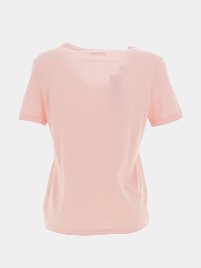T-shirt col v uni rose femme - Lacoste